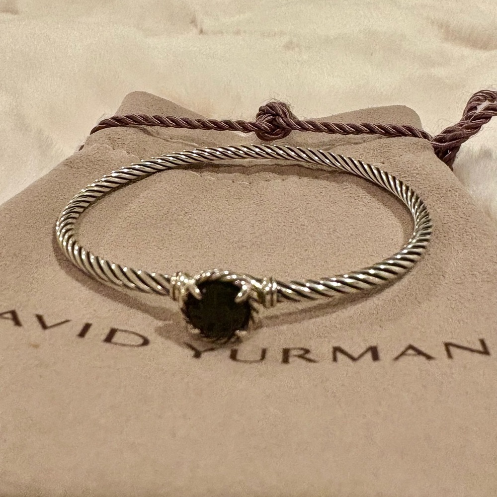 David Yurman Silver Bangle with Gemstone (retired)